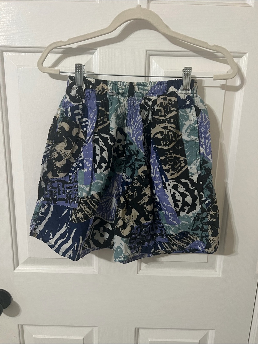 Vtg 90s Nike Streetwear All Over Print Baggie Shorts M Andre Agassi Purple EUC